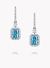 Серьги с голубыми радиантами Fancy Blue
