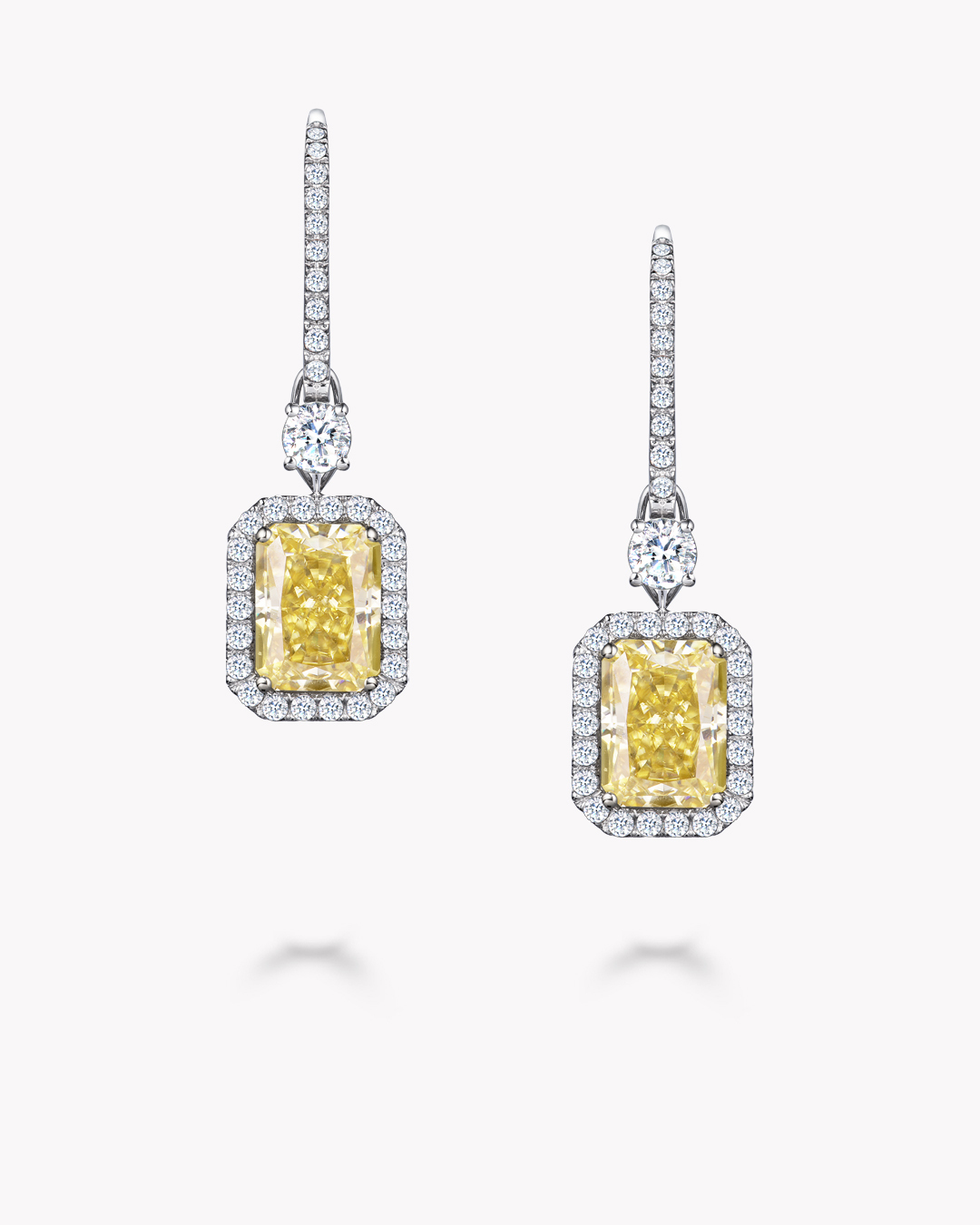 Серьги с желтыми радиантами Fancy Yellow