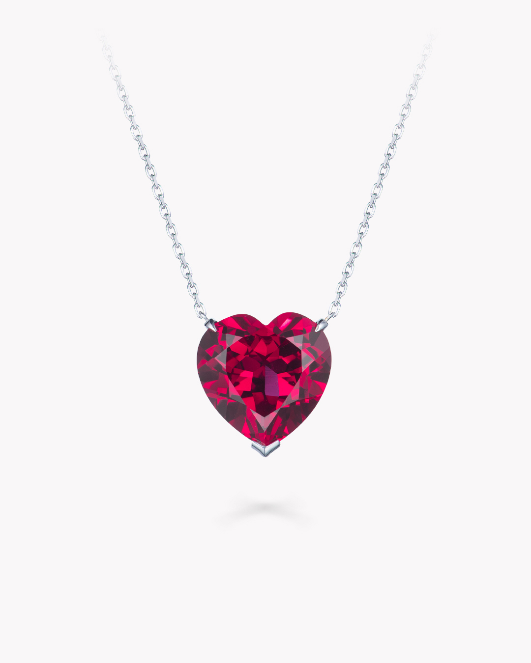 Колье Love, белое золото, рубин, 6 карат