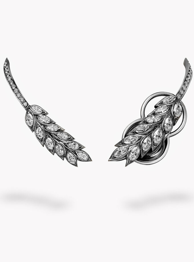 Серьги "Колос", черное золото с бриллиантами